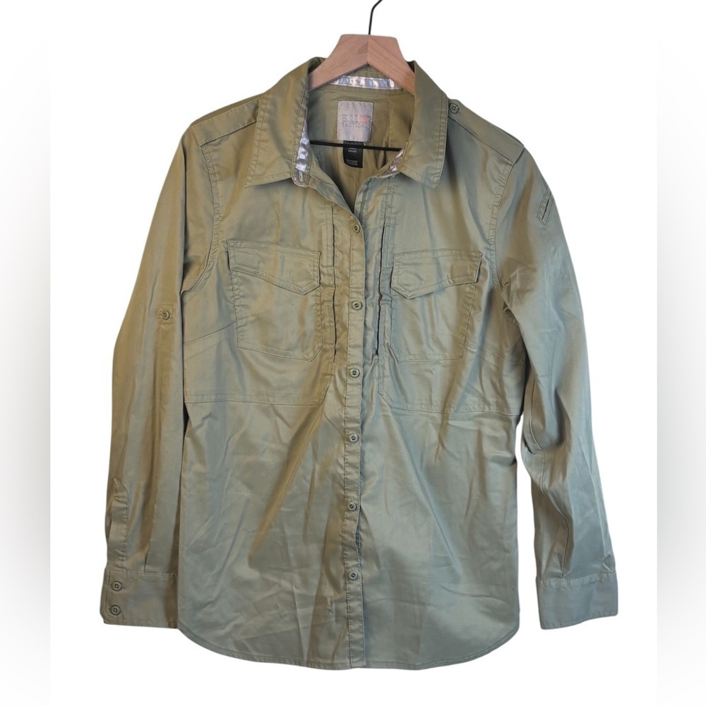 511 Tactical Women’s Spitfire Shooting Olive Shirt Size Large